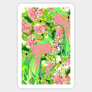 LILY PEACOCK BIRD BOTANICAL PALM Sticker